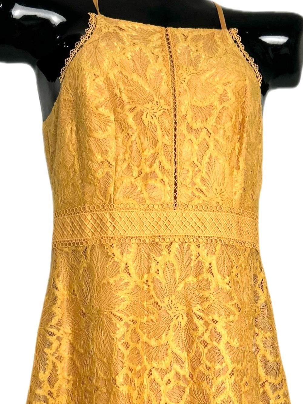 ANTONIO MELANI Yellow Lace Midi Dress *NWOT - Picture 12 of 16